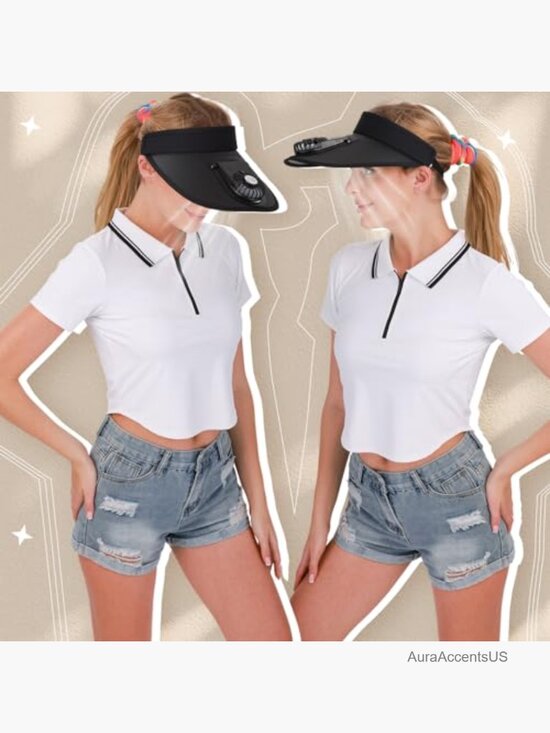 3 Adjustable Sun Visors with Built-in Fan, 3 Speeds, USB Rechargeable main image 6